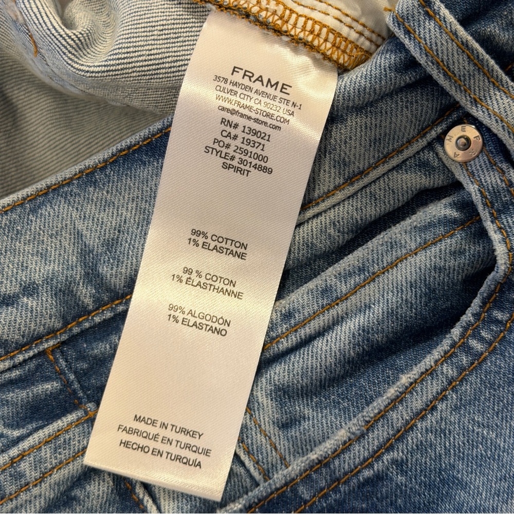 Frame - The Rodeo Jeans - Size 28 - Low-Rise Wide-Leg Light Wash 33” Inseam NWT - Picture 6 of 8